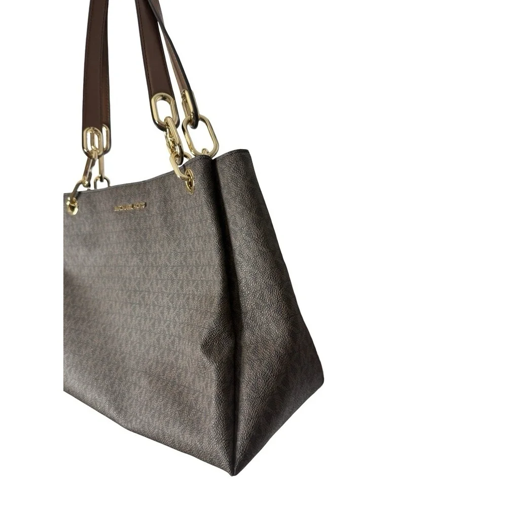 Michael‎ Kors Trisha Large Triple Gusset Shoulder Bag Brown